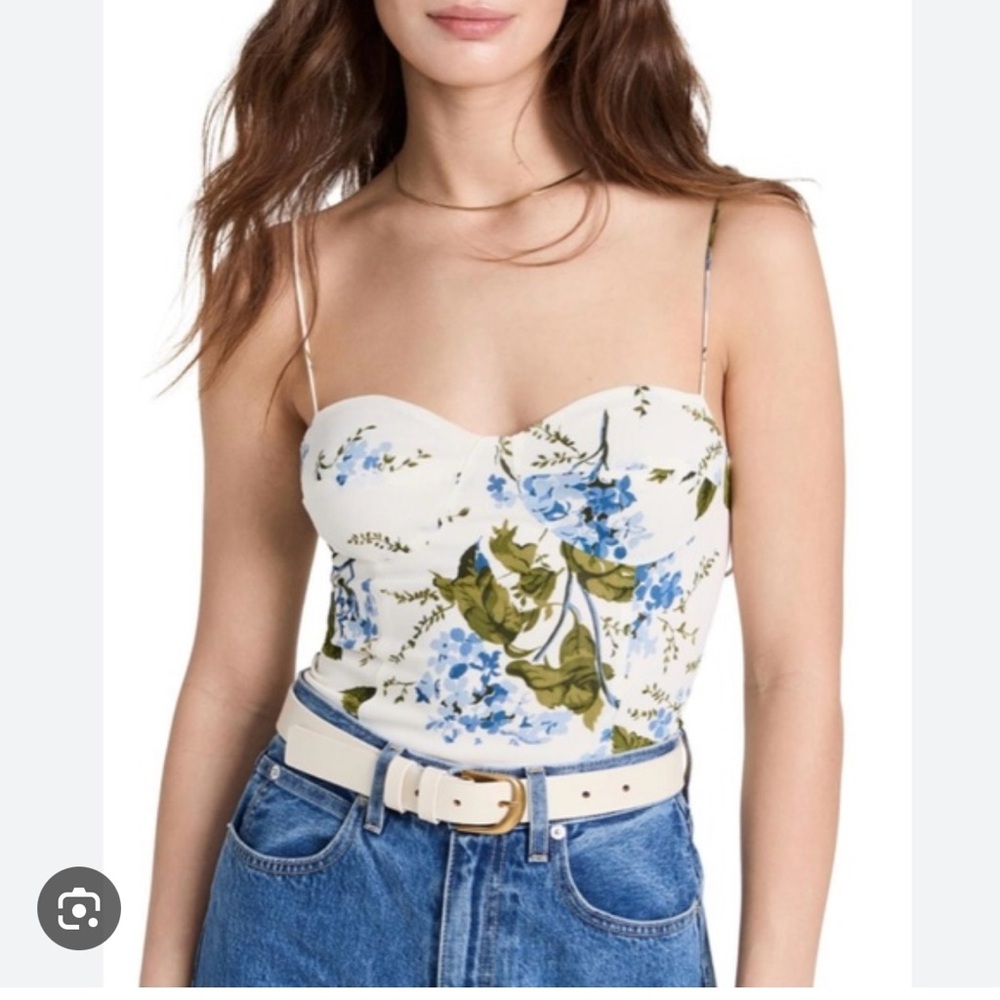 Reformation White Bustier Camisole Top